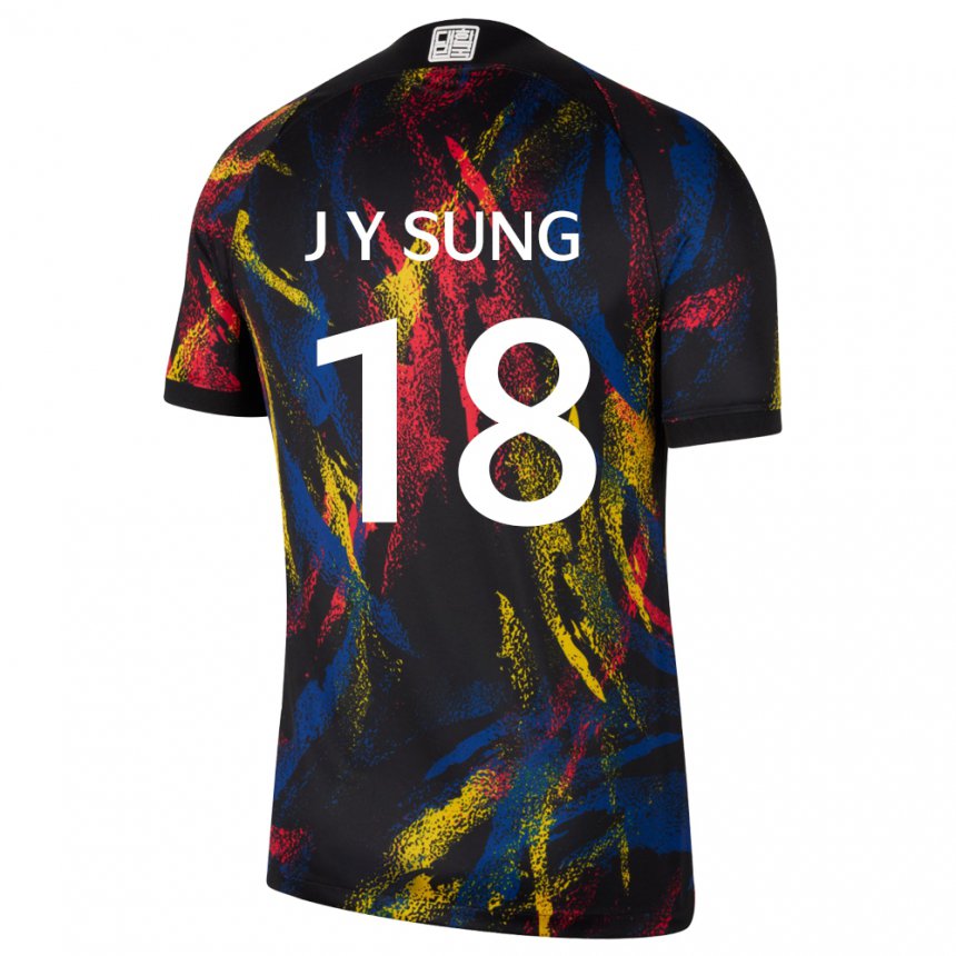 Miesten Etelä-korean Sung Jin Young #18 Monivärinen Vieraspaita 22-24 Lyhythihainen Paita T-paita