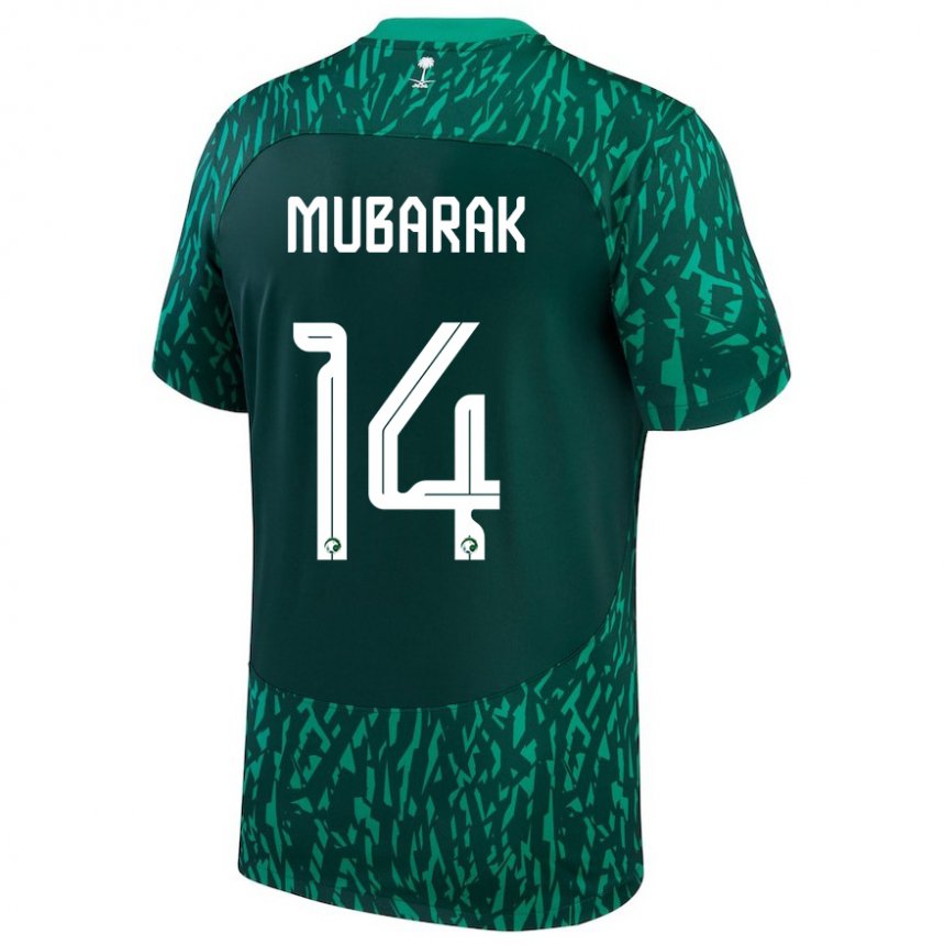 Miesten Saudi-arabian Al Bandari Mubarak #14 Dark Vihreä Vieraspaita 22-24 Lyhythihainen Paita T-paita