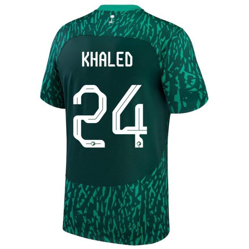 Miesten Saudi-arabian Atheer Khaled #24 Dark Vihreä Vieraspaita 22-24 Lyhythihainen Paita T-paita