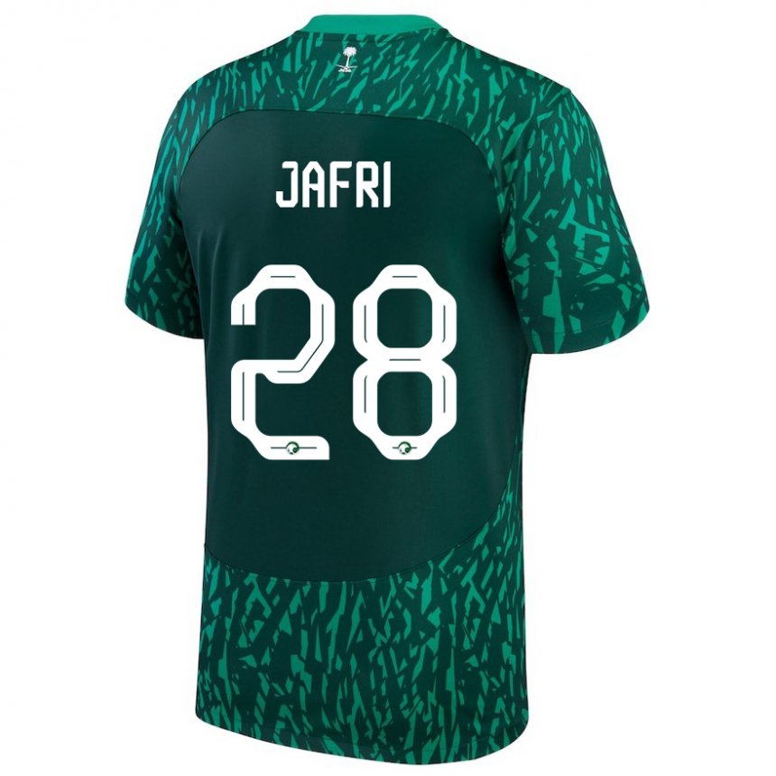 Miesten Saudi-arabian Farah Jafri #28 Dark Vihreä Vieraspaita 22-24 Lyhythihainen Paita T-paita