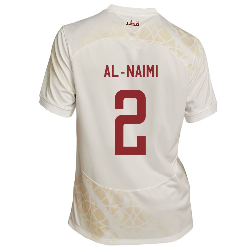 Miesten Qatarin Amna Al Naimi #2 Kultainen Beige Vieraspaita 22-24 Lyhythihainen Paita T-paita