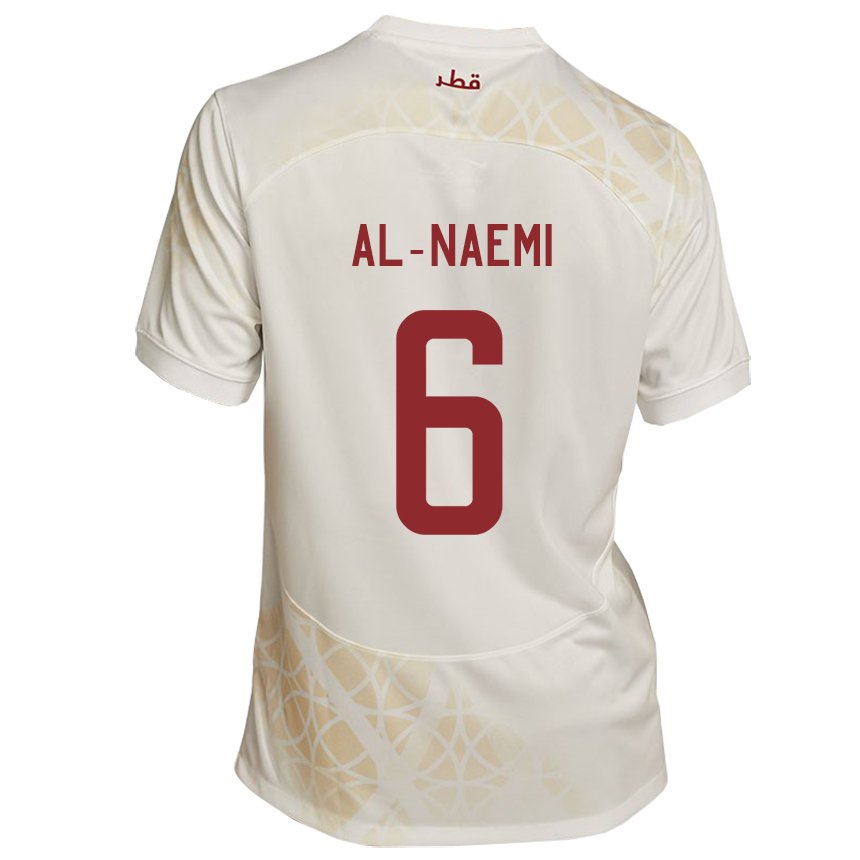 Miesten Qatarin Reem Al Naemi #6 Kultainen Beige Vieraspaita 22-24 Lyhythihainen Paita T-paita