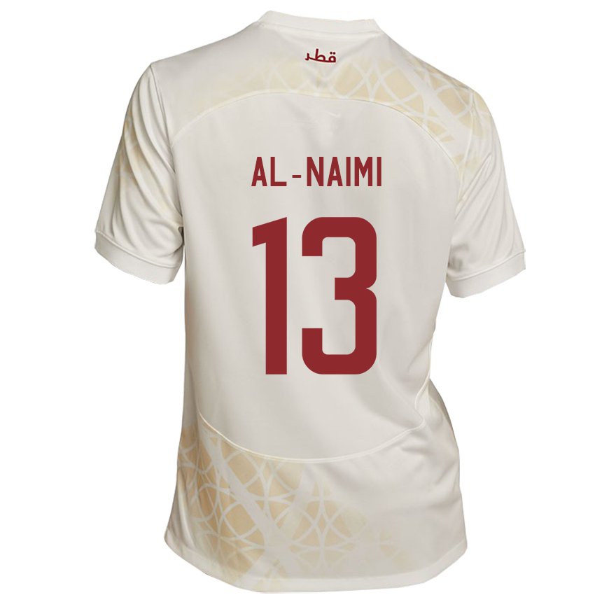 Miesten Qatarin Zahra Al Naimi #13 Kultainen Beige Vieraspaita 22-24 Lyhythihainen Paita T-paita