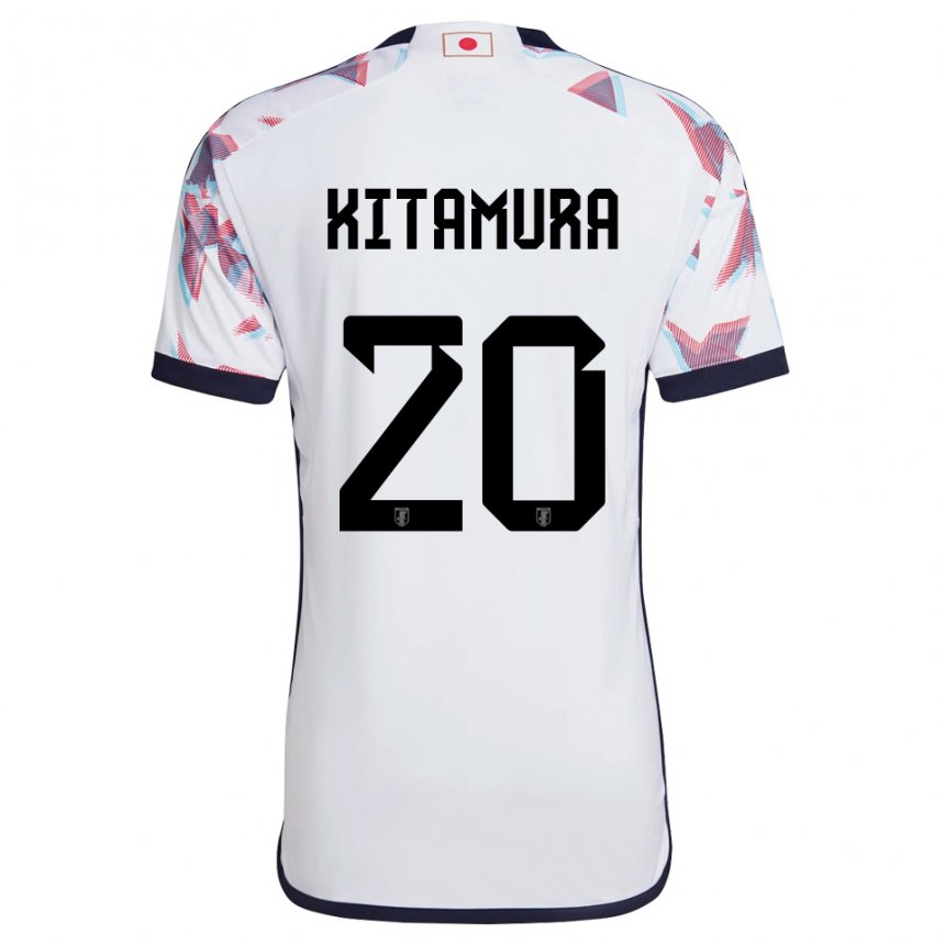 Miesten Japanin Nanami Kitamura #20 Valkoinen Vieraspaita 22-24 Lyhythihainen Paita T-paita