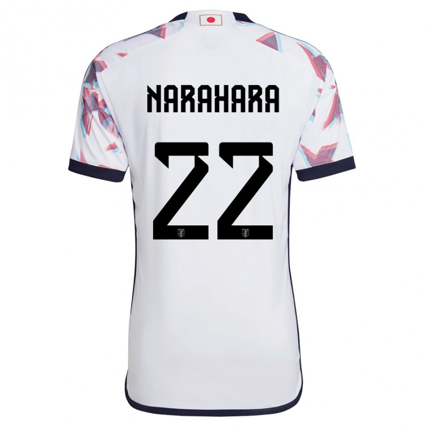 Miesten Japanin Yoshiki Narahara #22 Valkoinen Vieraspaita 22-24 Lyhythihainen Paita T-paita