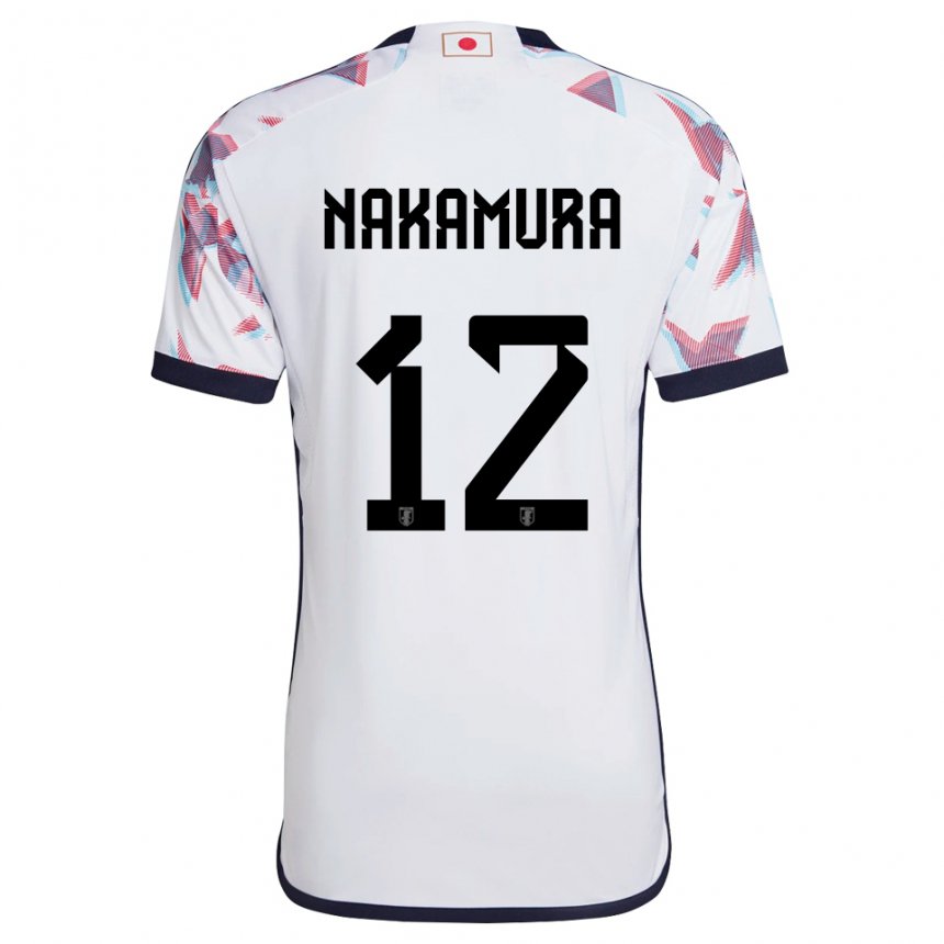Miesten Japanin Keisuke Nakamura #12 Valkoinen Vieraspaita 22-24 Lyhythihainen Paita T-paita
