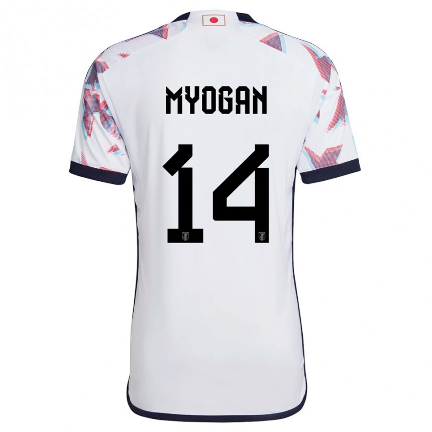 Miesten Japanin Toya Myogan #14 Valkoinen Vieraspaita 22-24 Lyhythihainen Paita T-paita