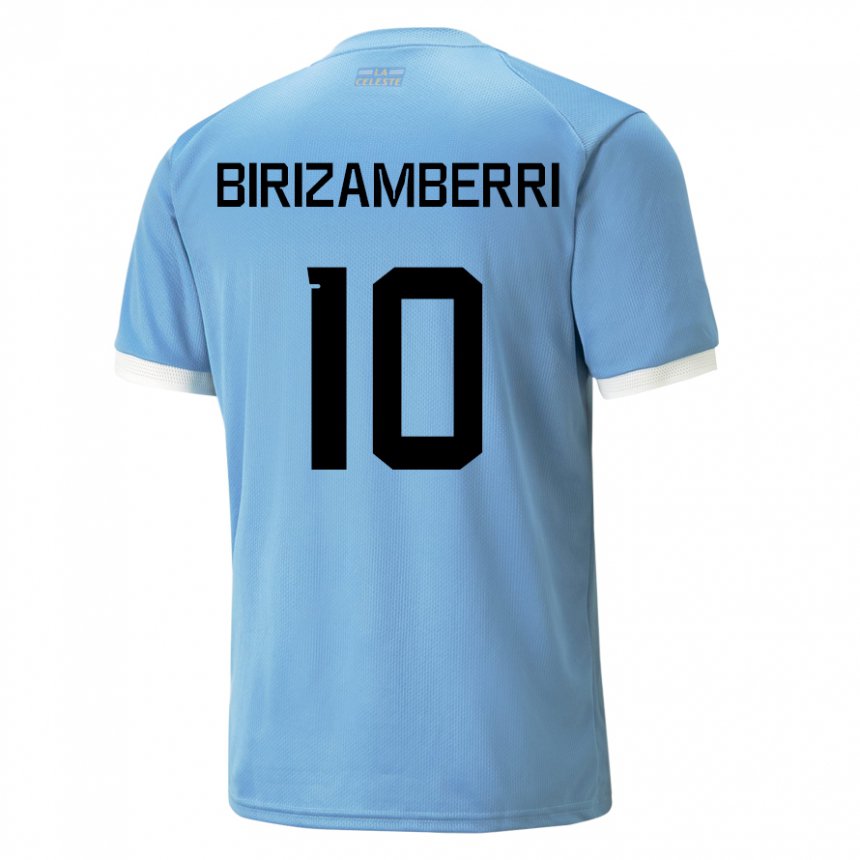 Naisten Uruguayn Carolina Birizamberri #10 Sininen Kotipaita 22-24 Lyhythihainen Paita T-paita