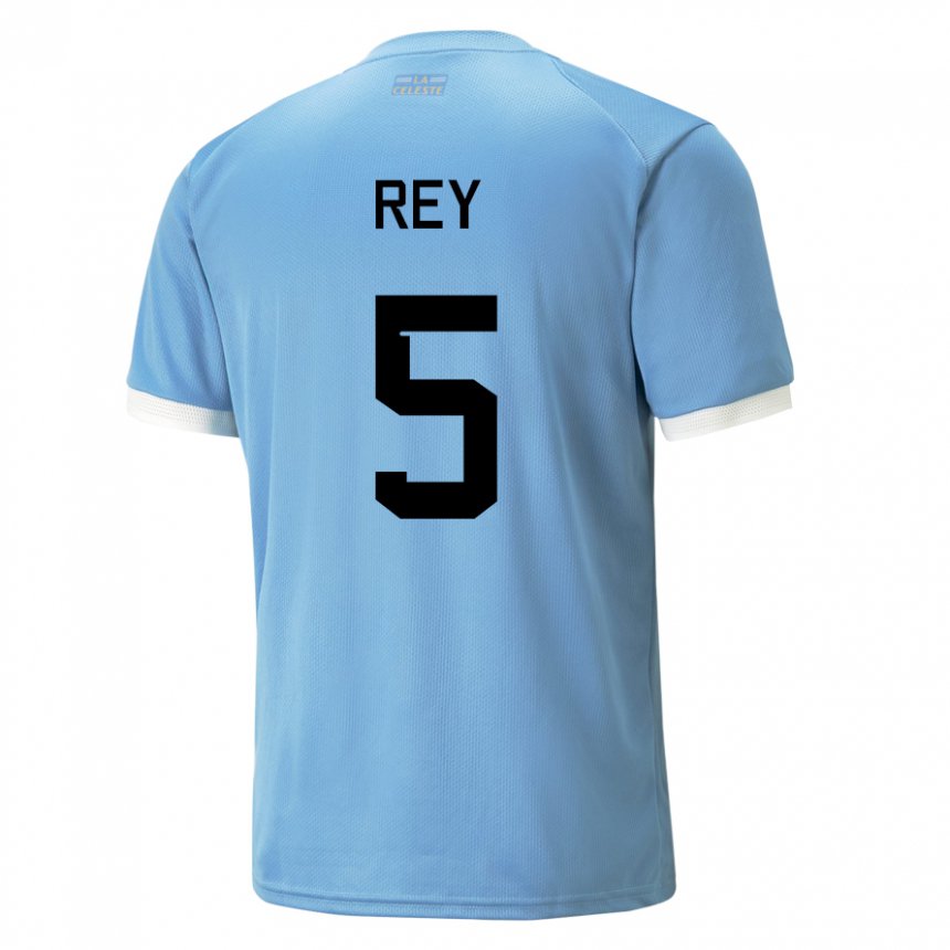 Naisten Uruguayn Rodrigo Rey #5 Sininen Kotipaita 22-24 Lyhythihainen Paita T-paita