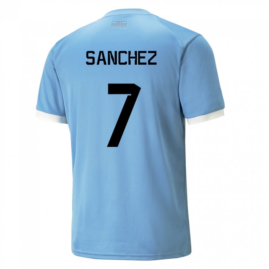 Naisten Uruguayn Renzo Sanchez #7 Sininen Kotipaita 22-24 Lyhythihainen Paita T-paita