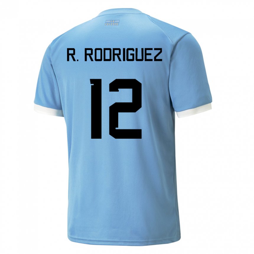 Naisten Uruguayn Randall Rodriguez #12 Sininen Kotipaita 22-24 Lyhythihainen Paita T-paita