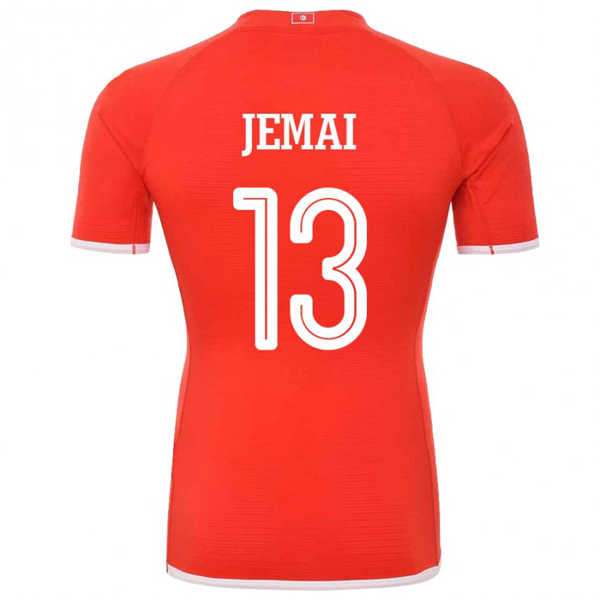 Naisten Tunisian Yasmine Jemai #13 Punainen Kotipaita 22-24 Lyhythihainen Paita T-paita