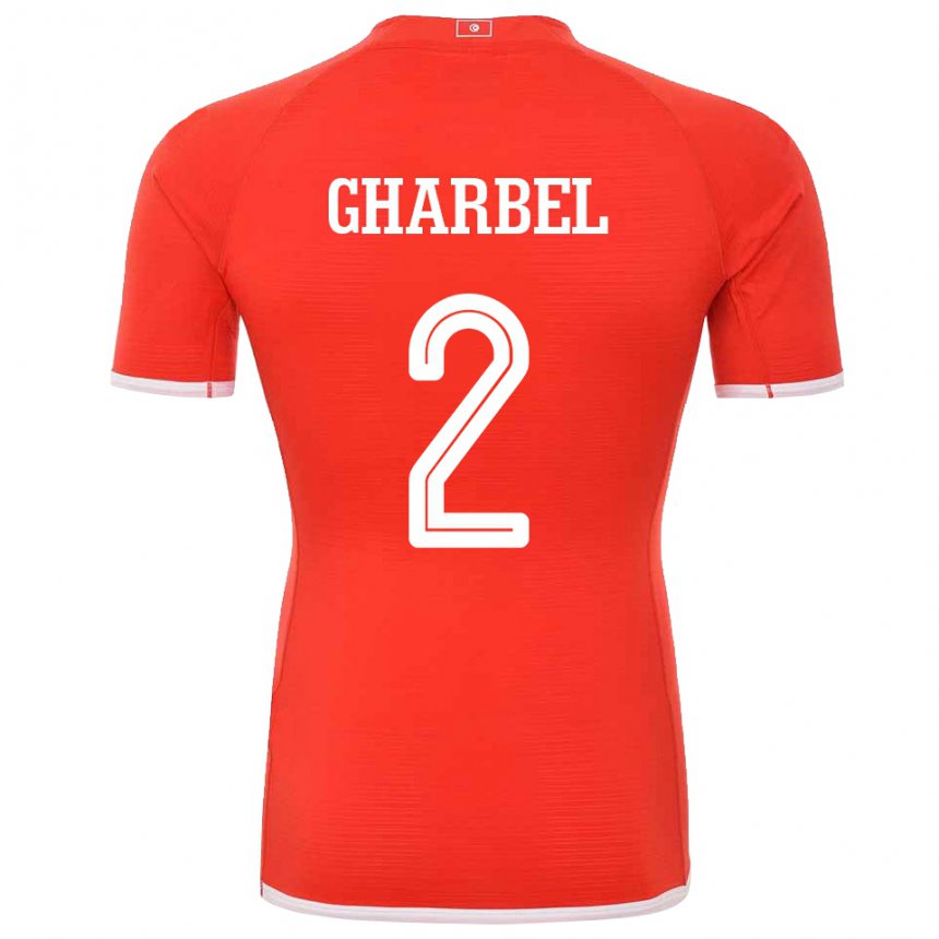 Naisten Tunisian Mahmoud Gharbel #2 Punainen Kotipaita 22-24 Lyhythihainen Paita T-paita