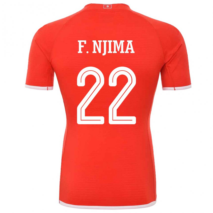 Naisten Tunisian Firas Ben Njima #22 Punainen Kotipaita 22-24 Lyhythihainen Paita T-paita