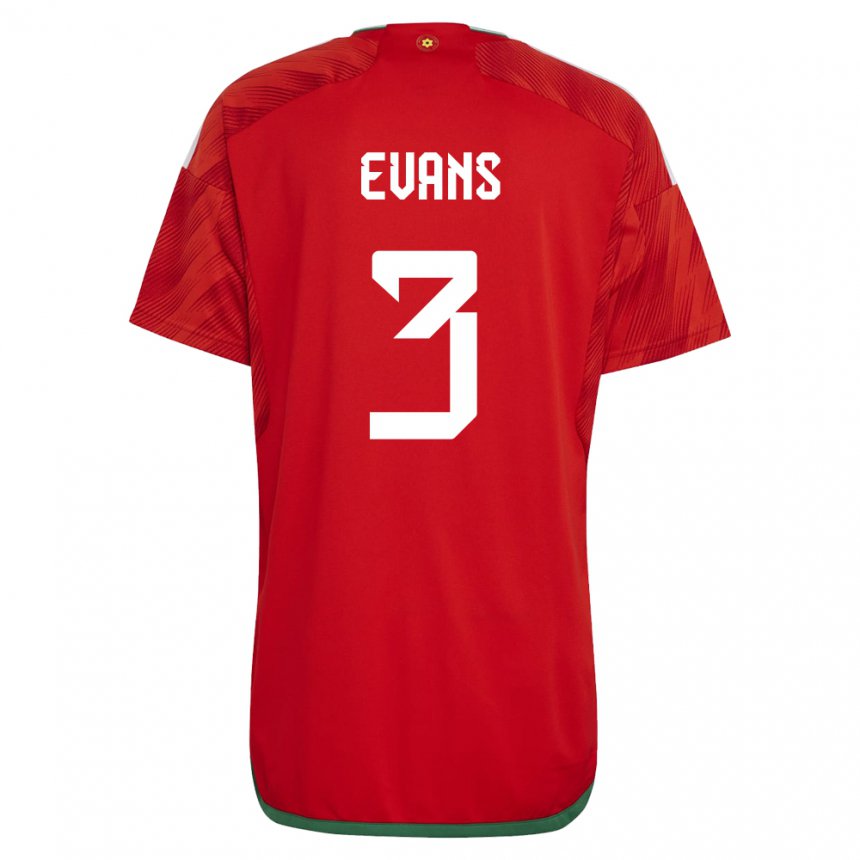 Naisten Walesin Gemma Evans #3 Punainen Kotipaita 22-24 Lyhythihainen Paita T-paita