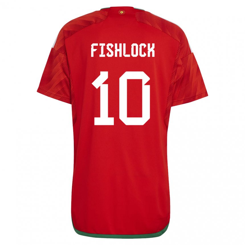 Naisten Walesin Jessica Fishlock #10 Punainen Kotipaita 22-24 Lyhythihainen Paita T-paita