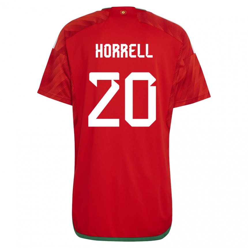 Naisten Walesin Grace Horrell #20 Punainen Kotipaita 22-24 Lyhythihainen Paita T-paita