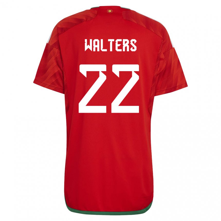 Naisten Walesin Georgia Walters #22 Punainen Kotipaita 22-24 Lyhythihainen Paita T-paita
