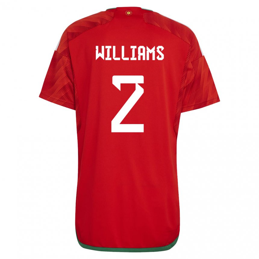 Naisten Walesin Morgan Williams #2 Punainen Kotipaita 22-24 Lyhythihainen Paita T-paita