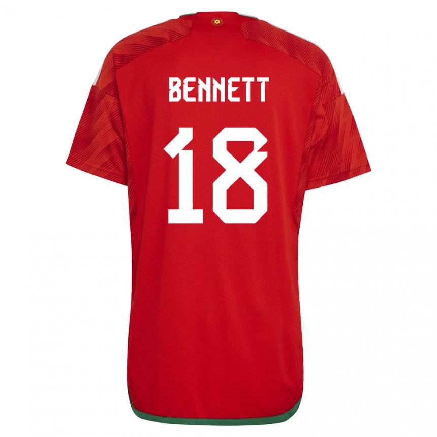 Naisten Walesin Murphy Bennett #18 Punainen Kotipaita 22-24 Lyhythihainen Paita T-paita