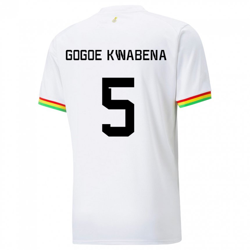 Naisten Ghanan Boahen Gogoe Kwabena #5 Valkoinen Kotipaita 22-24 Lyhythihainen Paita T-paita