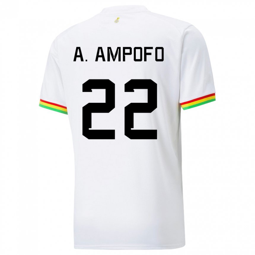 Naisten Ghanan Eugene Amankwah Ampofo #22 Valkoinen Kotipaita 22-24 Lyhythihainen Paita T-paita
