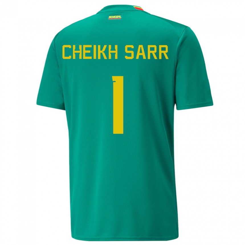 Naisten Senegalin Cheikh Sarr #1 Vihreä Vieraspaita 22-24 Lyhythihainen Paita T-paita