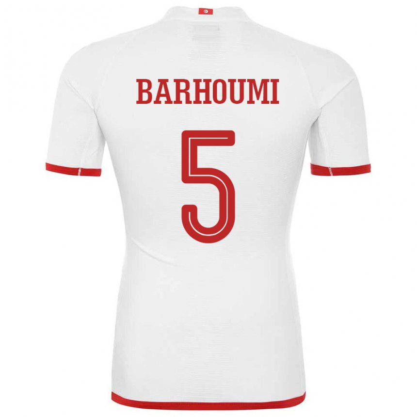 Naisten Tunisian Jasmina Barhoumi #5 Valkoinen Vieraspaita 22-24 Lyhythihainen Paita T-paita