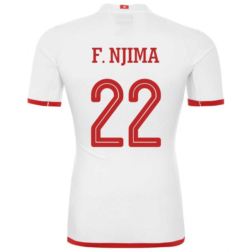 Naisten Tunisian Firas Ben Njima #22 Valkoinen Vieraspaita 22-24 Lyhythihainen Paita T-paita