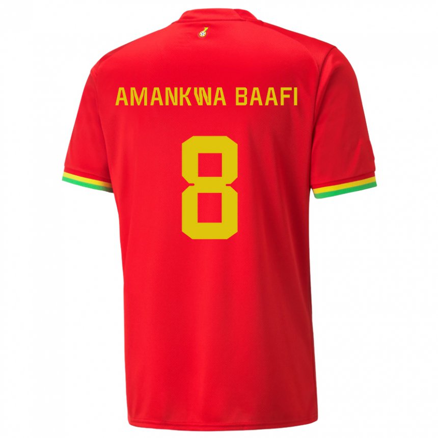 Naisten Ghanan Yaw Amankwa Baafi #8 Punainen Vieraspaita 22-24 Lyhythihainen Paita T-paita