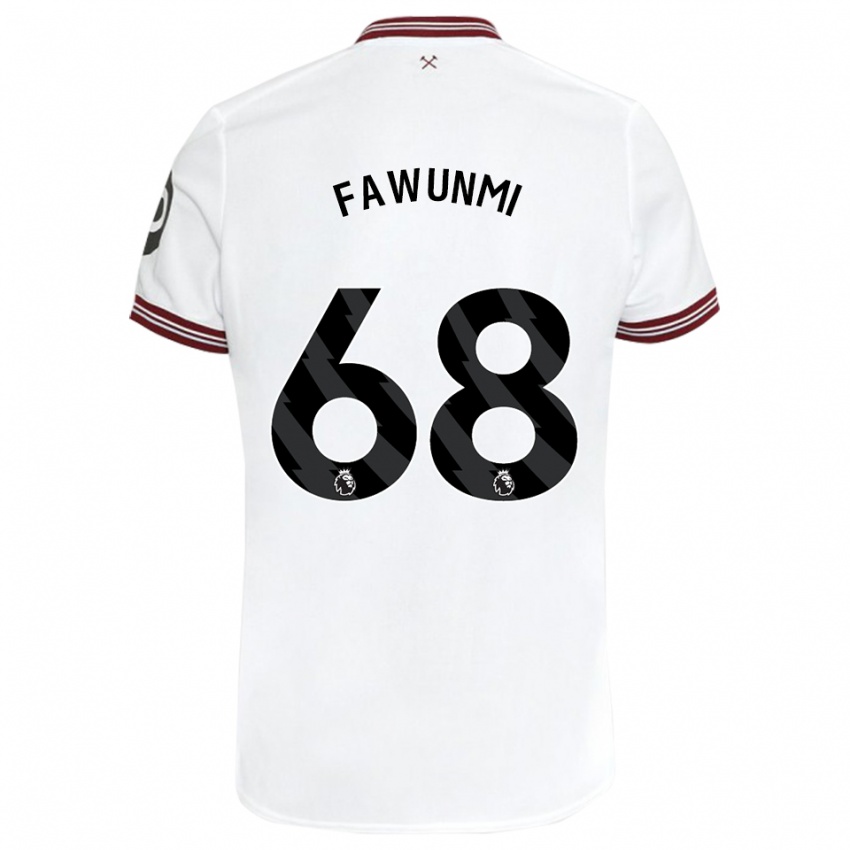 Lapset Favour Fawunmi #68 Valkoinen Vieraspaita 2023/24 Lyhythihainen Paita T-Paita