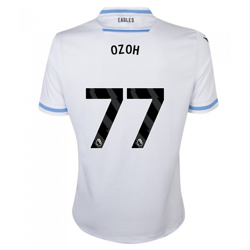 Miesten David Ozoh #77 Valkoinen Vieraspaita 2023/24 Lyhythihainen Paita T-Paita