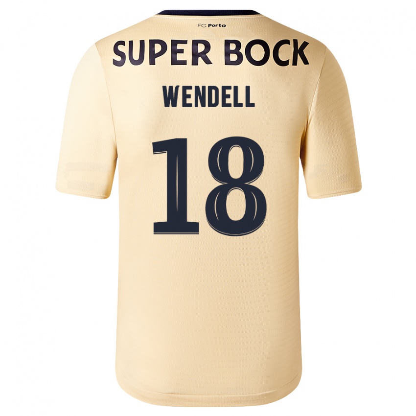 Miesten Wendell #18 Beige-Kultainen Vieraspaita 2023/24 Lyhythihainen Paita T-Paita