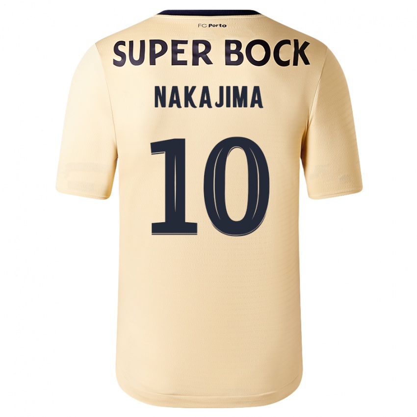 Miesten Shoya Nakajima #10 Beige-Kultainen Vieraspaita 2023/24 Lyhythihainen Paita T-Paita