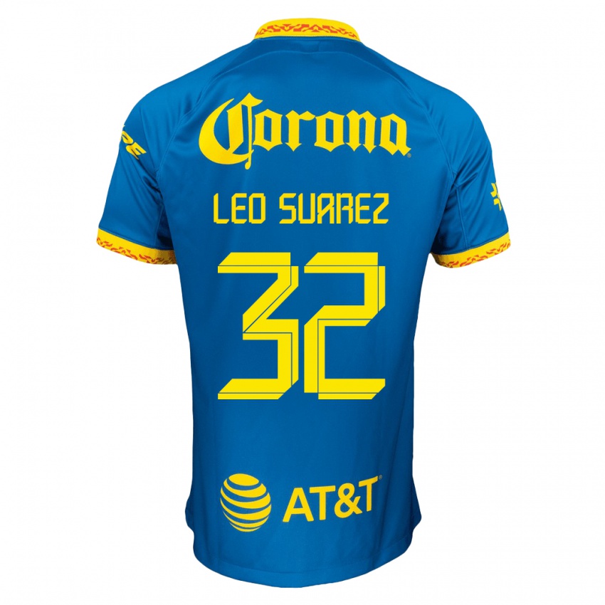 Naisten Leo Suarez #32 Sininen Vieraspaita 2023/24 Lyhythihainen Paita T-Paita