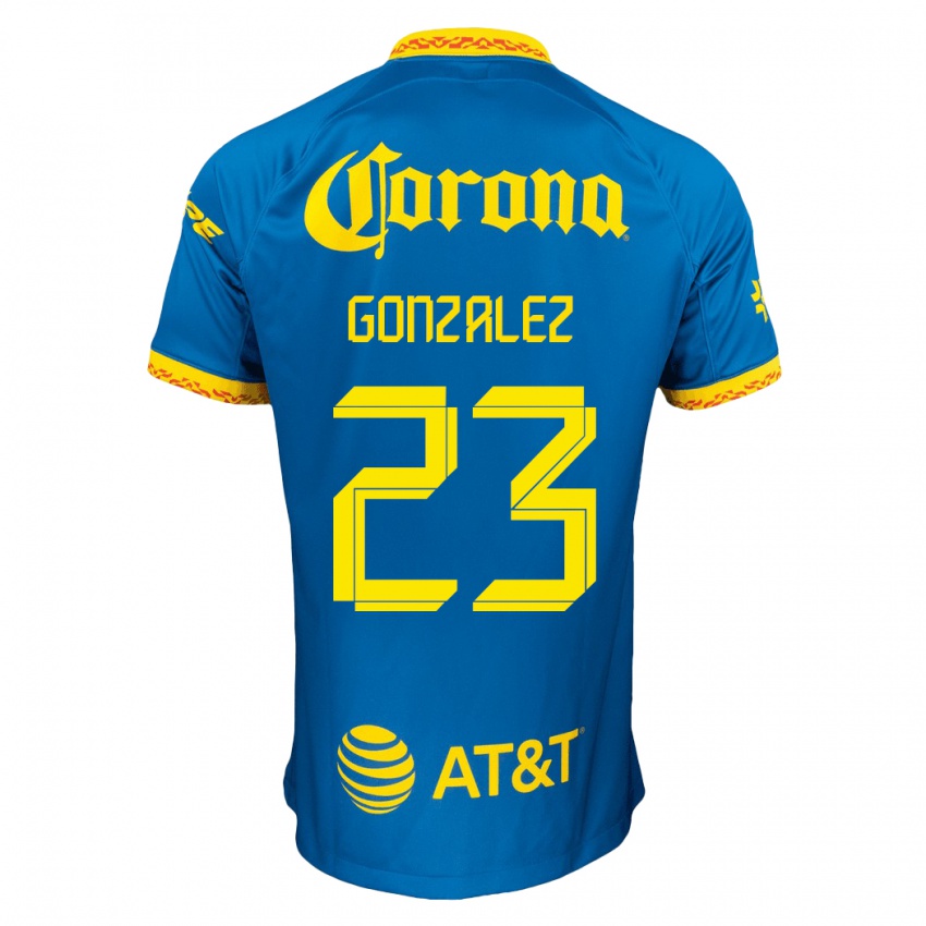 Naisten Itzel Gonzalez #23 Sininen Vieraspaita 2023/24 Lyhythihainen Paita T-Paita
