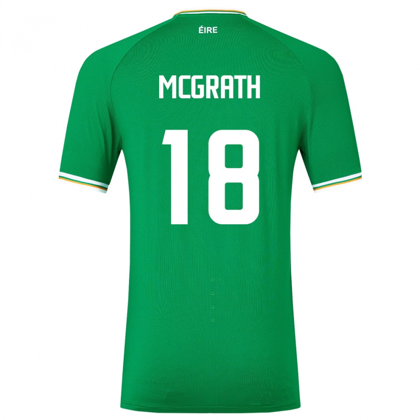 Lapset Irlanti Jamie Mcgrath #18 Vihreä Kotipaita 24-26 Lyhythihainen Paita T-Paita