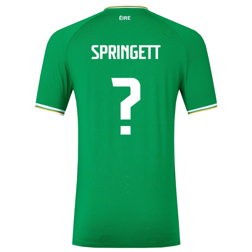 Lapset Irlanti Tony Springett #0 Vihreä Kotipaita 24-26 Lyhythihainen Paita T-Paita