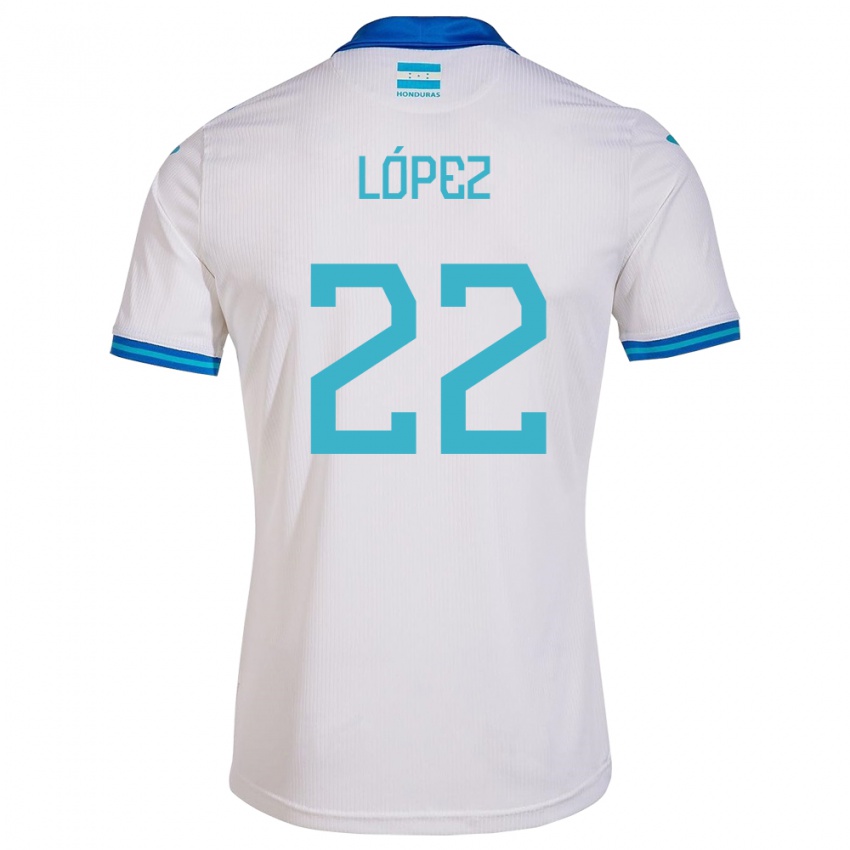 Lapset Honduras Luis López #22 Valkoinen Kotipaita 24-26 Lyhythihainen Paita T-Paita