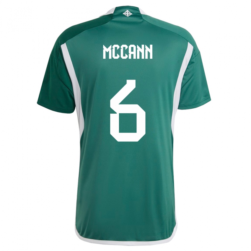 Lapset Pohjois-Irlanti Charlie Mccann #6 Vihreä Kotipaita 24-26 Lyhythihainen Paita T-Paita