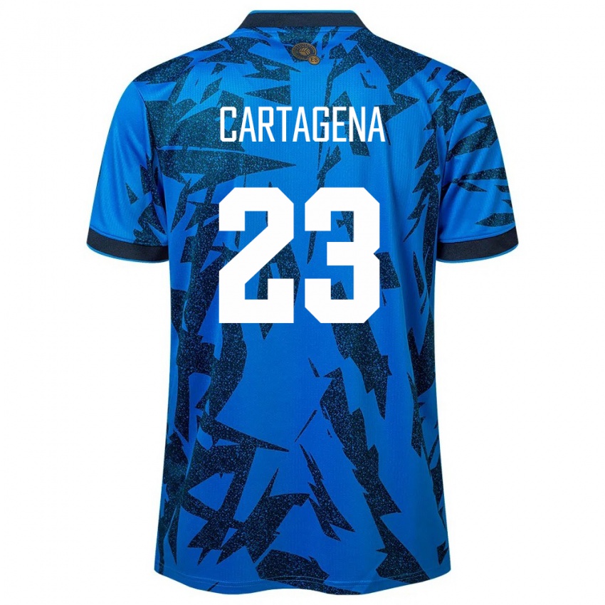 Miesten El Salvador Melvin Cartagena #23 Sininen Kotipaita 24-26 Lyhythihainen Paita T-Paita
