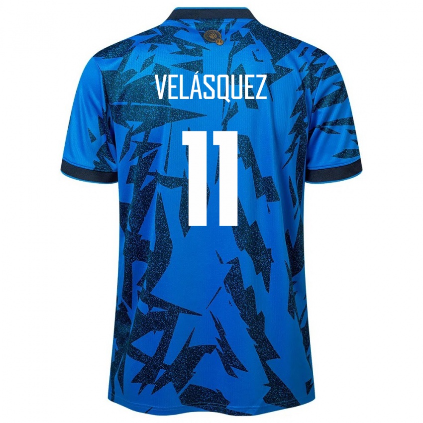 Miesten El Salvador Jackeline Velásquez #11 Sininen Kotipaita 24-26 Lyhythihainen Paita T-Paita