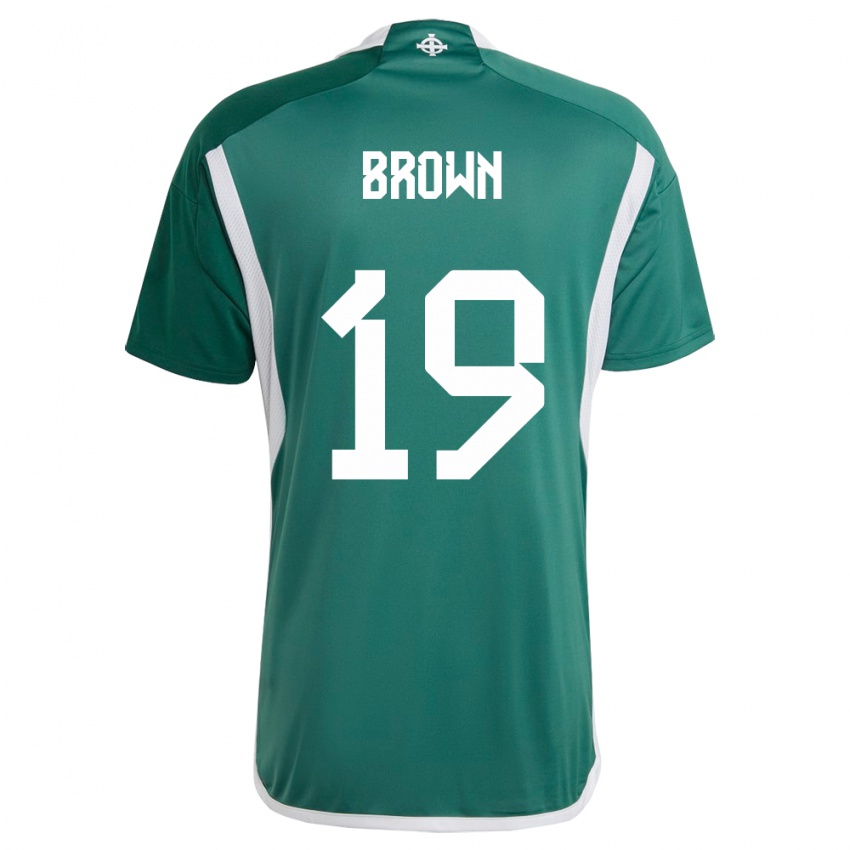 Naisten Pohjois-Irlanti Sean Brown #19 Vihreä Kotipaita 24-26 Lyhythihainen Paita T-Paita