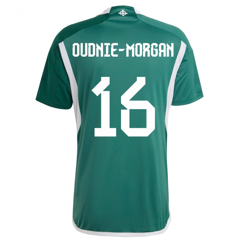 Naisten Pohjois-Irlanti Rio Oudnie-Morgan #16 Vihreä Kotipaita 24-26 Lyhythihainen Paita T-Paita