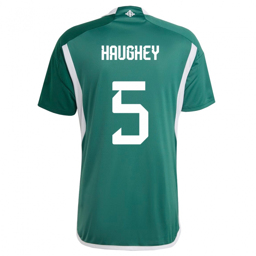 Naisten Pohjois-Irlanti Conor Haughey #5 Vihreä Kotipaita 24-26 Lyhythihainen Paita T-Paita