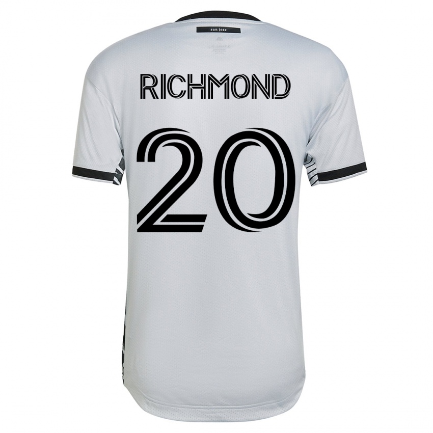 Lapset Will Richmond #20 Valkoinen Vieraspaita 2023/24 Lyhythihainen Paita T-Paita