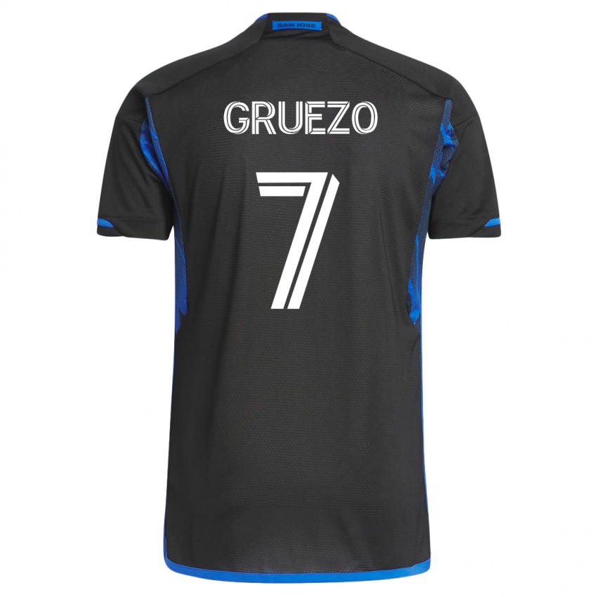 Miesten Carlos Gruezo #7 Sininen Musta Kotipaita 2023/24 Lyhythihainen Paita T-Paita