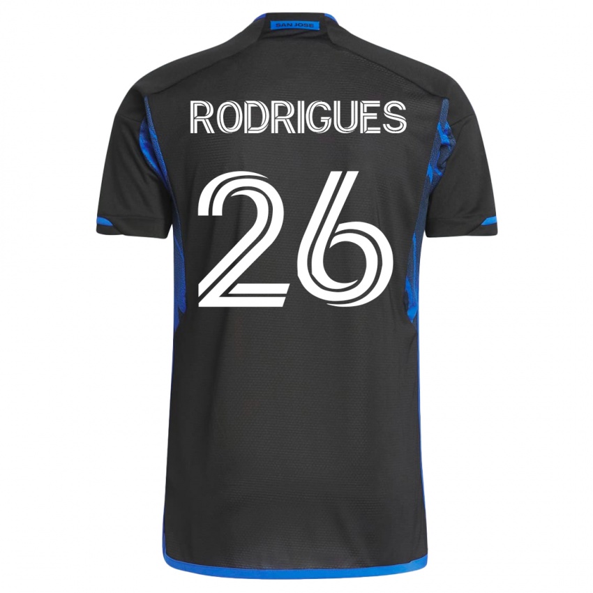 Miesten Rodrigues #26 Sininen Musta Kotipaita 2023/24 Lyhythihainen Paita T-Paita