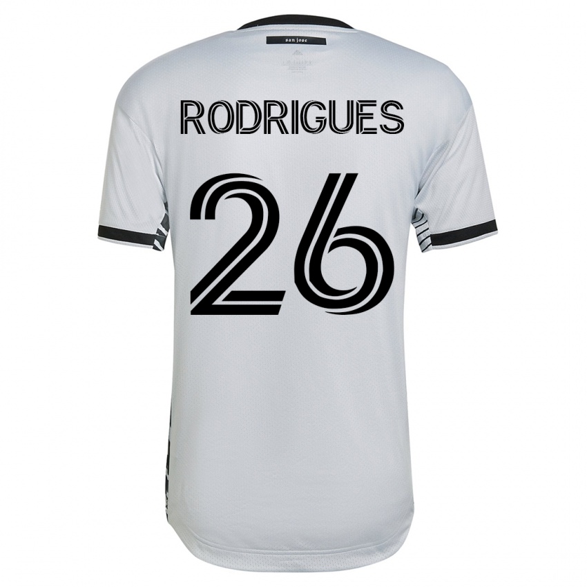 Miesten Rodrigues #26 Valkoinen Vieraspaita 2023/24 Lyhythihainen Paita T-Paita