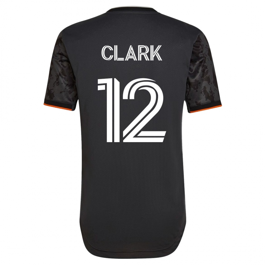 Naisten Steve Clark #12 Musta Vieraspaita 2023/24 Lyhythihainen Paita T-Paita